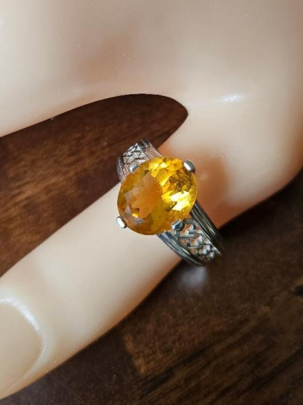 Vibrant Citrine Sterling Silver Ring